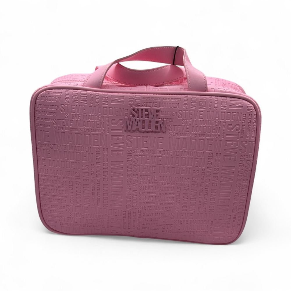 Steve Madden Embossed Pink Cosmetic Bag